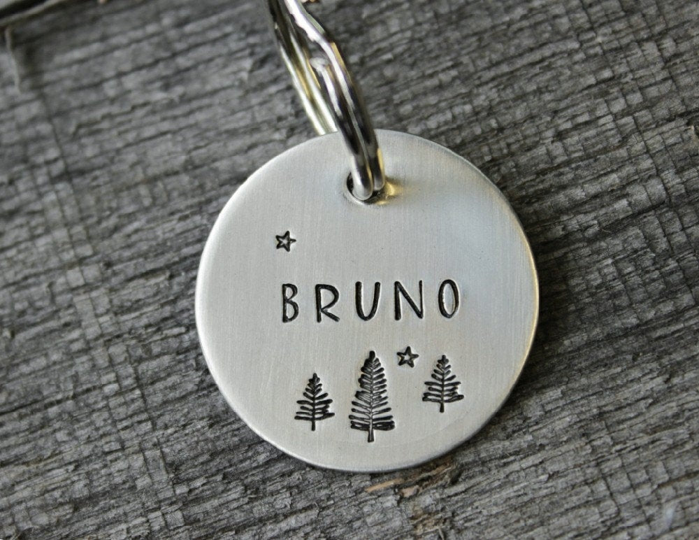 Personalized pet id tag - Starry night