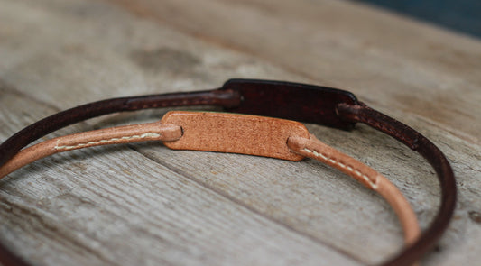 Silent identity dog collar - Round leather